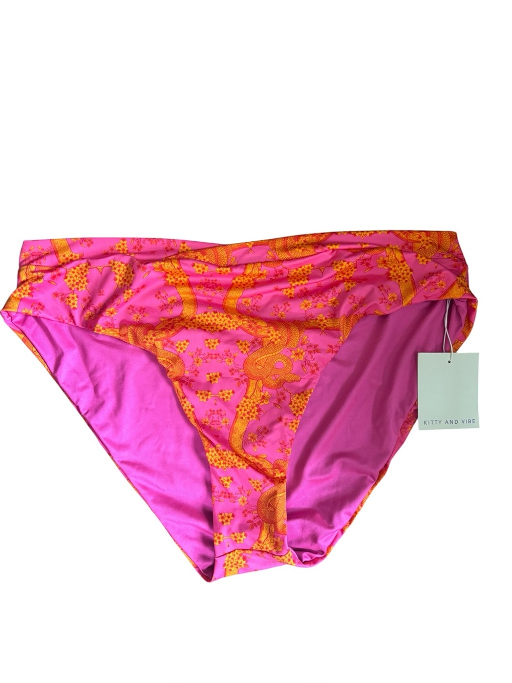 Kitty and Vibe Pink Orange Snake Swim Bottoms‎ 3XL NWT